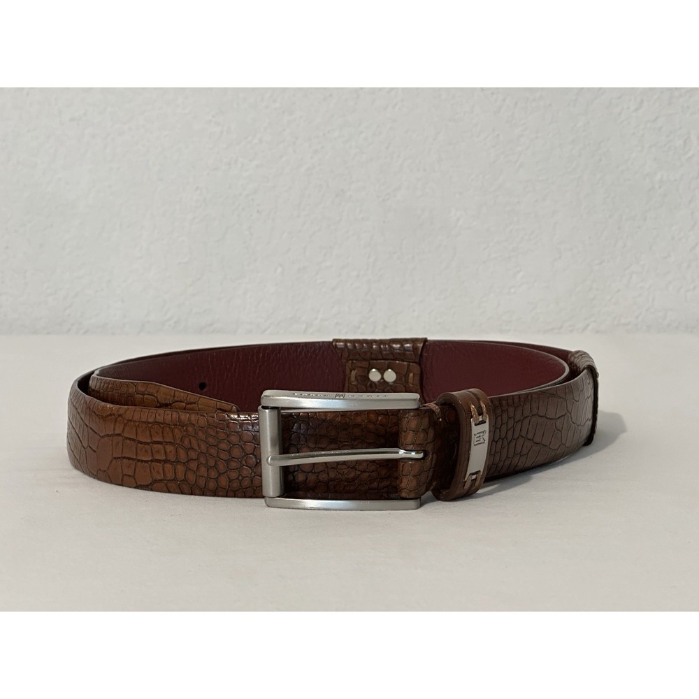 Nike Tiger Woods Collection Golf Belt Mens Brown Leather Croc Embossed  Gorpcore